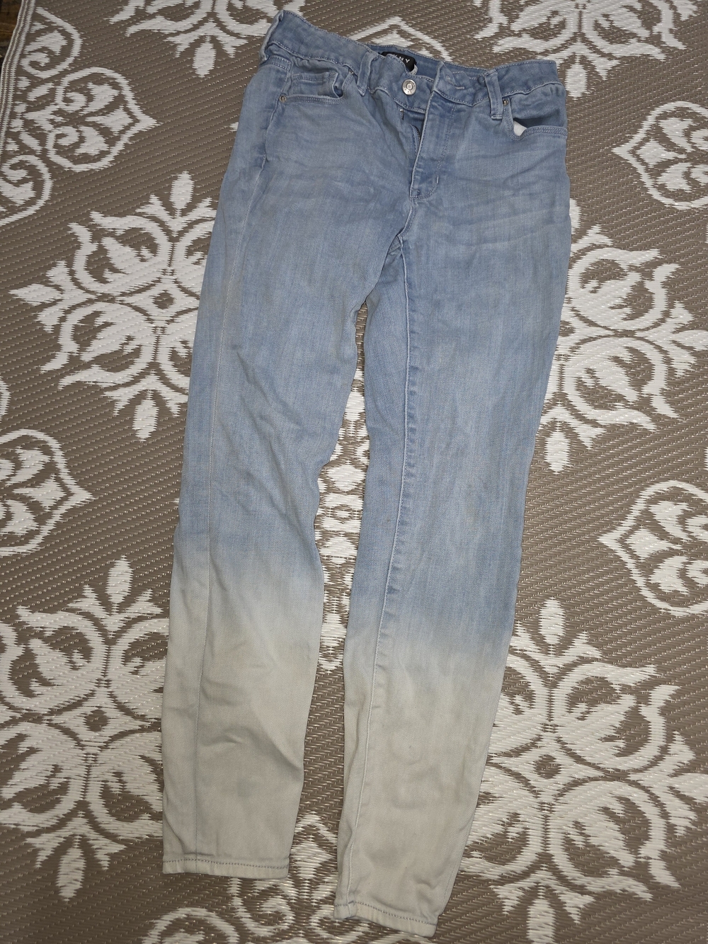 DKNY Light Blue to Cream Ombre Skinny Jeans